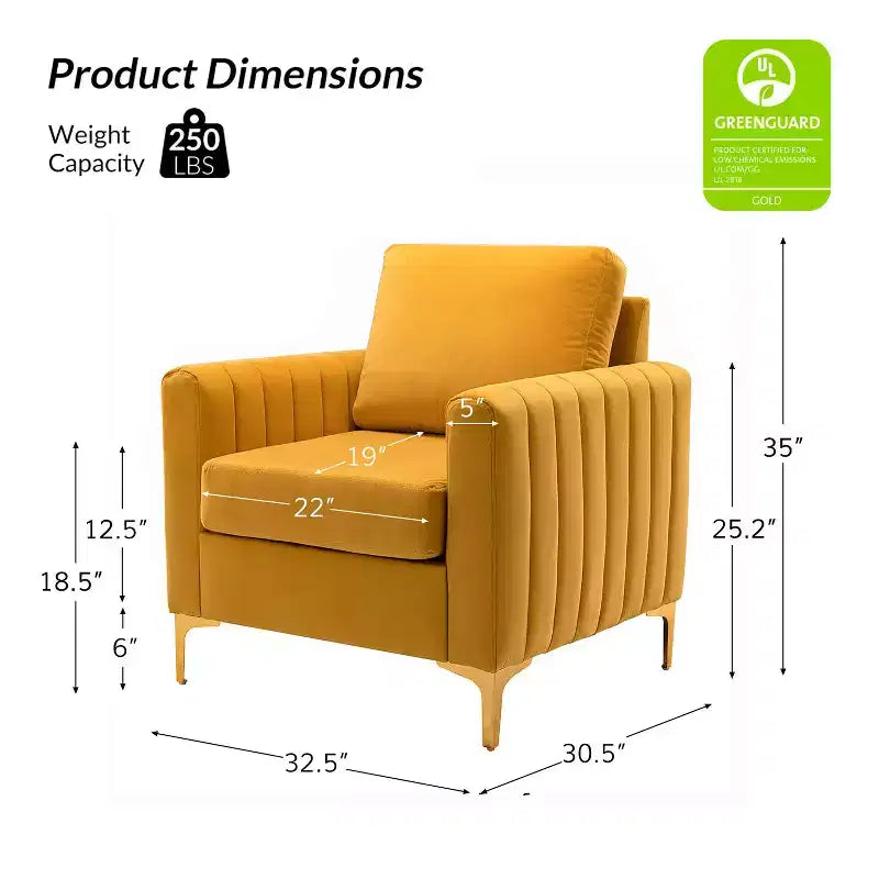 Lot de 2 fauteuils club contemporains Iapygia capitonnés en bois avec pieds en métal pour chambre à coucher | ART OF LIVING DESIGNS