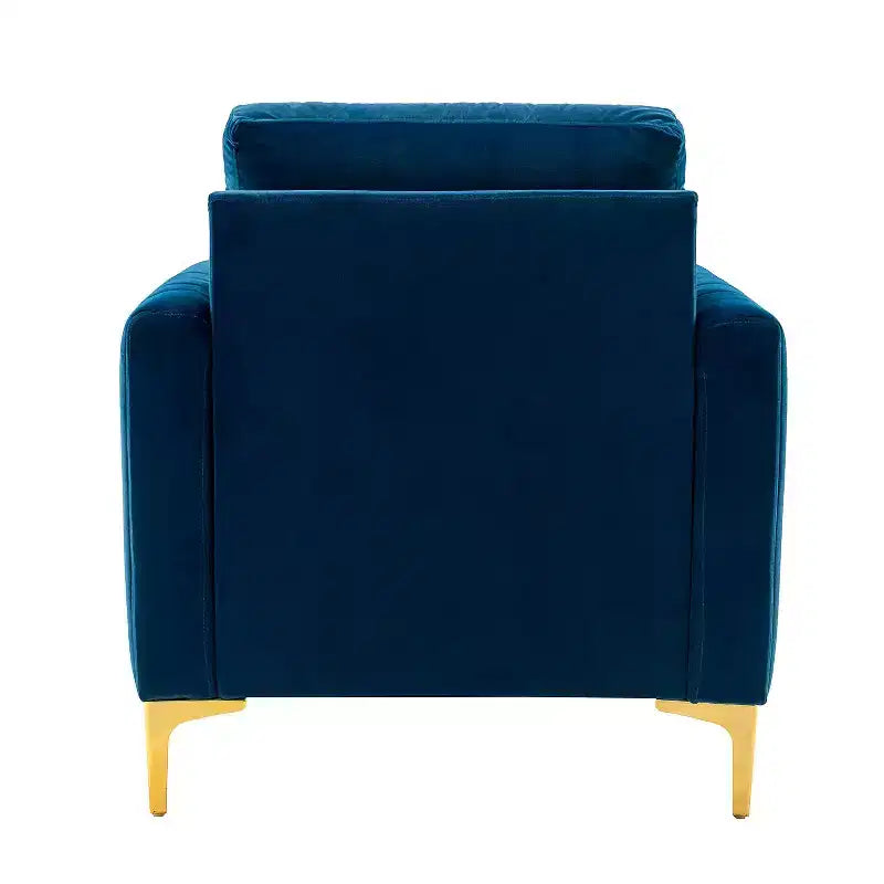 Lot de 2 fauteuils club contemporains Iapygia capitonnés en bois avec pieds en métal pour chambre à coucher | ART OF LIVING DESIGNS