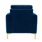 Lot de 2 fauteuils club contemporains Iapygia capitonnés en bois avec pieds en métal pour chambre à coucher | ART OF LIVING DESIGNS