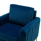 Lot de 2 fauteuils club contemporains Iapygia capitonnés en bois avec pieds en métal pour chambre à coucher | ART OF LIVING DESIGNS