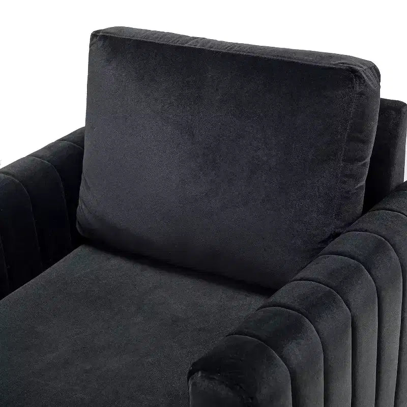 Lot de 2 fauteuils club contemporains Iapygia capitonnés en bois avec pieds en métal pour chambre à coucher | ART OF LIVING DESIGNS