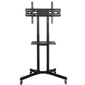 Yaheetech Adjustable Modern Mobile TV Stand TV Cart Black