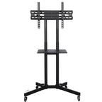Yaheetech Adjustable Modern Mobile TV Stand TV Cart Black