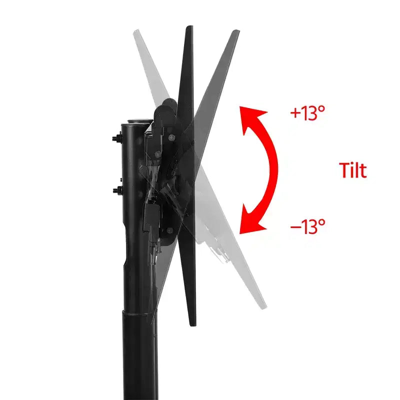 Yaheetech Support TV Mobile Réglable Chariot TV Moderne Noir