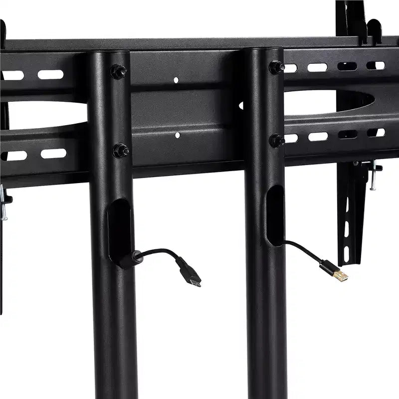 Yaheetech Support TV Mobile Réglable Chariot TV Moderne Noir