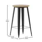 Table de bar Emma et Oliver pour intérieur/extérieur, plateau rond en polyrésine tout temps de 60 cm avec base en acier