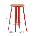 Table de bar Emma et Oliver pour intérieur/extérieur, plateau rond en polyrésine tout temps de 60 cm avec base en acier