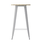 Table de bar Emma et Oliver pour intérieur/extérieur, plateau rond en polyrésine tout temps de 60 cm avec base en acier