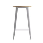 Table de bar Emma et Oliver pour intérieur/extérieur, plateau rond en polyrésine tout temps de 60 cm avec base en acier