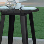 Table de bar Emma et Oliver pour intérieur/extérieur, plateau rond en polyrésine tout temps de 60 cm avec base en acier