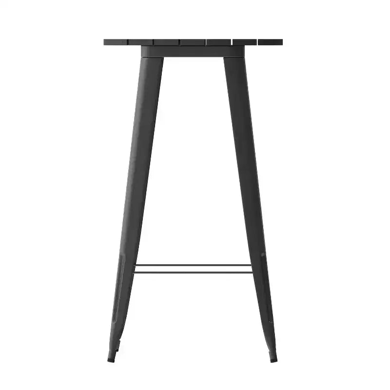 Table de bar Emma et Oliver pour intérieur/extérieur, plateau rond en polyrésine tout temps de 60 cm avec base en acier
