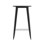 Table de bar Emma et Oliver pour intérieur/extérieur, plateau rond en polyrésine tout temps de 60 cm avec base en acier
