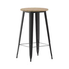 Table de bar Emma et Oliver pour intérieur/extérieur, plateau rond en polyrésine tout temps de 60 cm avec base en acier