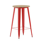 Table de bar Emma et Oliver pour intérieur/extérieur, plateau rond en polyrésine tout temps de 60 cm avec base en acier