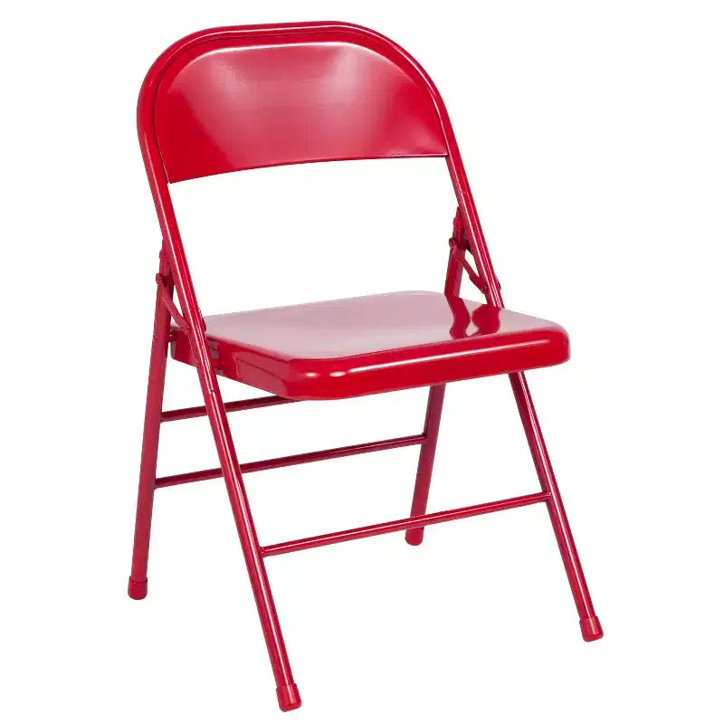 Emma et Oliver Lot de 4 chaises pliantes en métal à triple renfort et double charnière
