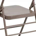 Emma et Oliver Lot de 4 chaises pliantes en métal à triple renfort et double charnière
