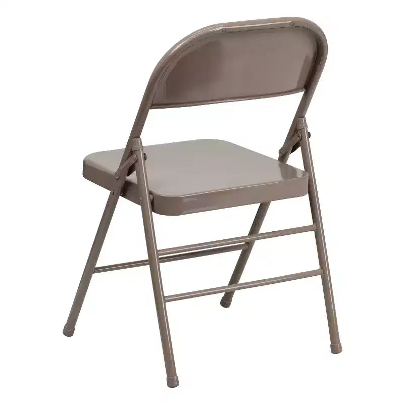 Emma et Oliver Lot de 4 chaises pliantes en métal à triple renfort et double charnière