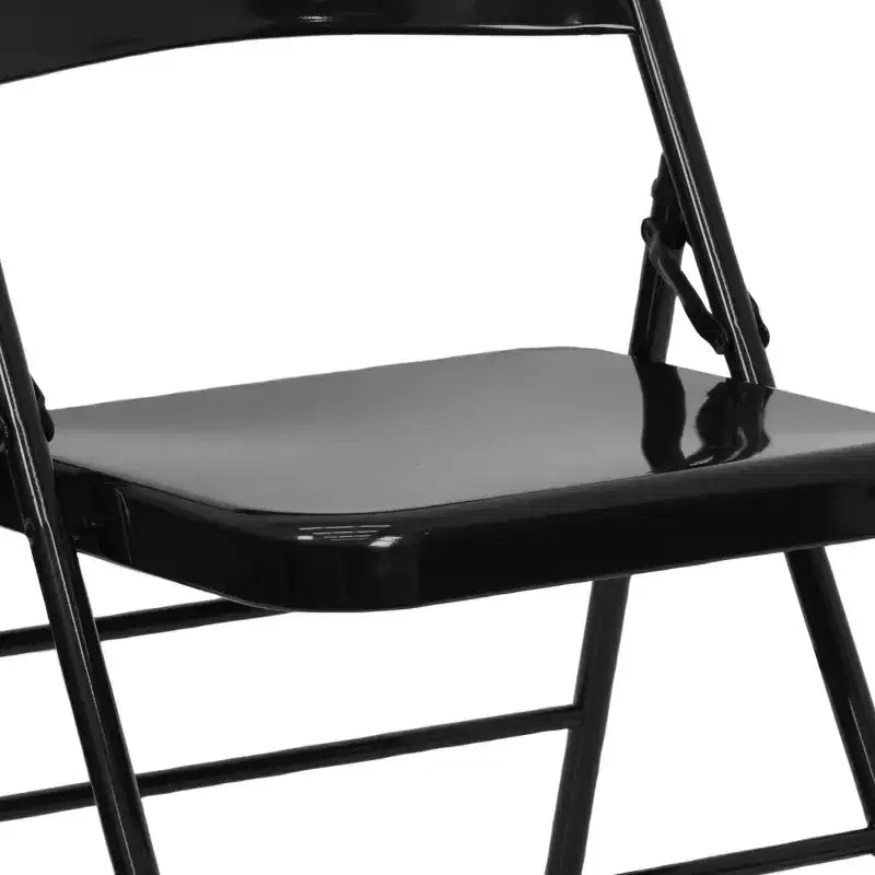 Emma et Oliver Lot de 4 chaises pliantes en métal à triple renfort et double charnière