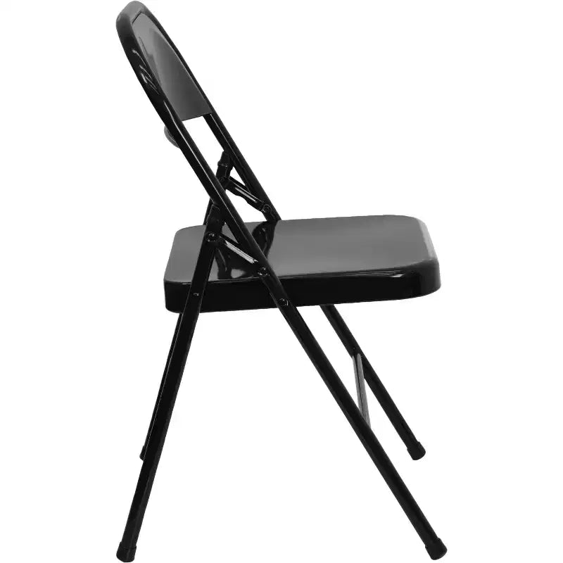 Emma et Oliver Lot de 4 chaises pliantes en métal à triple renfort et double charnière