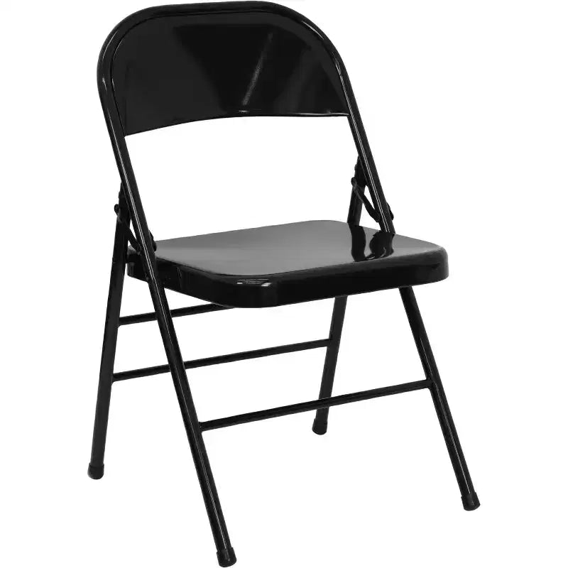 Emma et Oliver Lot de 4 chaises pliantes en métal à triple renfort et double charnière