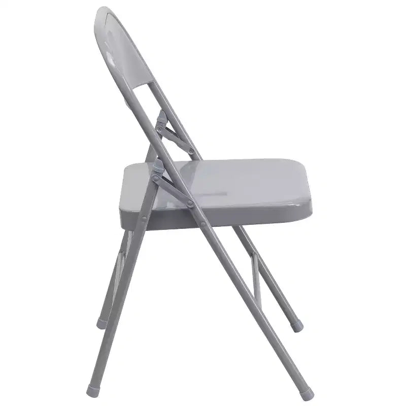Emma et Oliver Lot de 4 chaises pliantes en métal à triple renfort et double charnière
