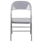 Emma et Oliver Lot de 4 chaises pliantes en métal à triple renfort et double charnière