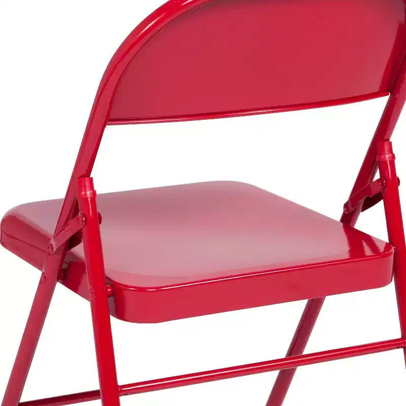 Emma et Oliver Lot de 4 chaises pliantes en métal à triple renfort et double charnière