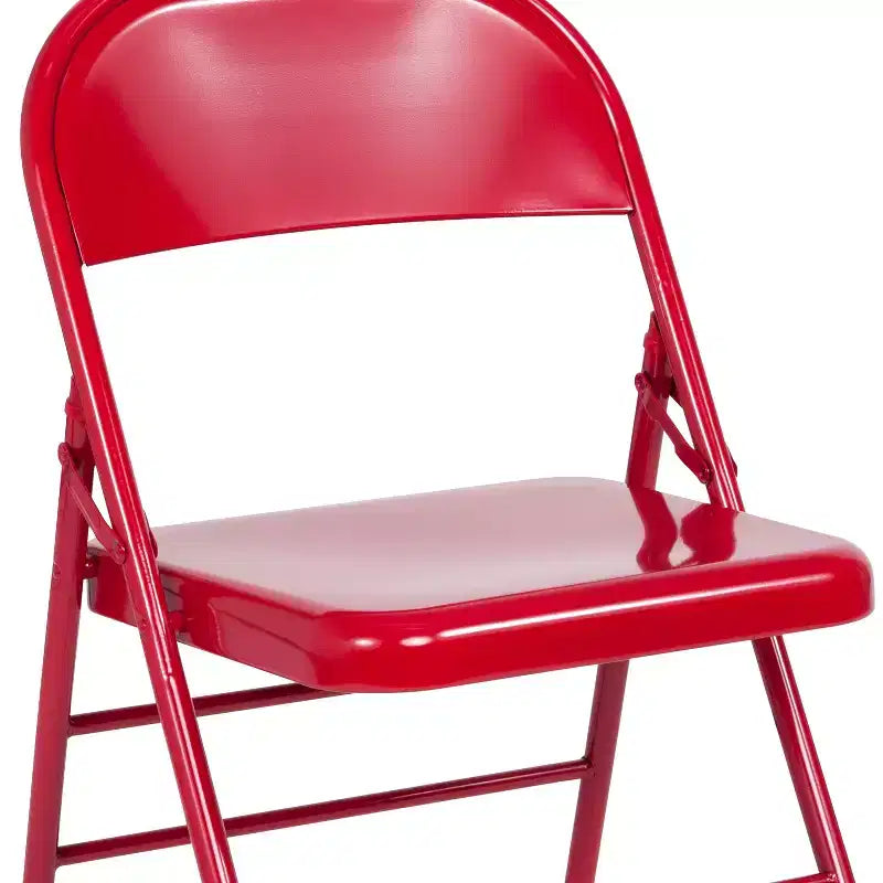 Emma et Oliver Lot de 4 chaises pliantes en métal à triple renfort et double charnière