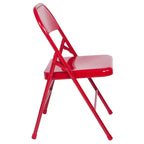 Emma et Oliver Lot de 4 chaises pliantes en métal à triple renfort et double charnière