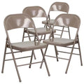 Emma et Oliver Lot de 4 chaises pliantes en métal à triple renfort et double charnière