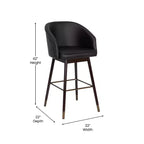 Tabouret de bar rembourré Emma et Oliver avec cadre en bois – Lot de 2