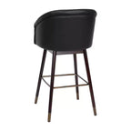 Tabouret de bar rembourré Emma et Oliver avec cadre en bois – Lot de 2