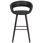 Emma et Oliver, lot de 2 tabourets de bar contemporains de 74 cm de haut en vinyle avec cadre en bois cappuccino