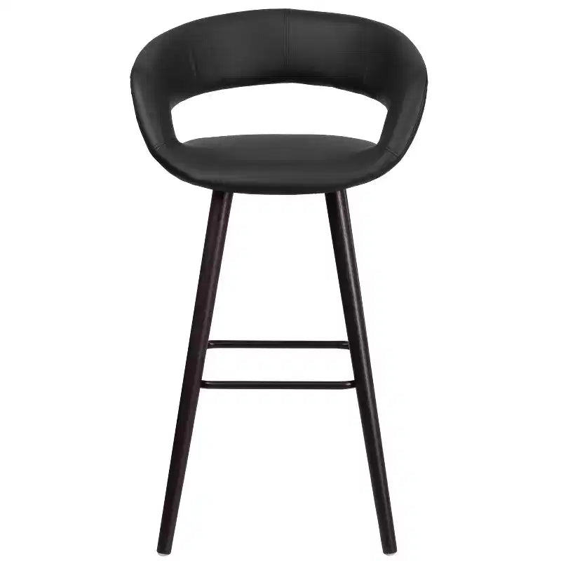 Emma et Oliver, lot de 2 tabourets de bar contemporains de 74 cm de haut en vinyle avec cadre en bois cappuccino