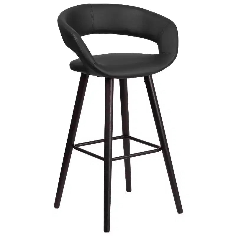 Emma et Oliver, lot de 2 tabourets de bar contemporains de 74 cm de haut en vinyle avec cadre en bois cappuccino