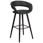 Emma et Oliver, lot de 2 tabourets de bar contemporains de 74 cm de haut en vinyle avec cadre en bois cappuccino