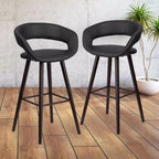 Emma et Oliver, lot de 2 tabourets de bar contemporains de 74 cm de haut en vinyle avec cadre en bois cappuccino