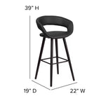 Emma et Oliver, lot de 2 tabourets de bar contemporains de 74 cm de haut en vinyle avec cadre en bois cappuccino