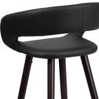 Emma et Oliver, lot de 2 tabourets de bar contemporains de 74 cm de haut en vinyle avec cadre en bois cappuccino