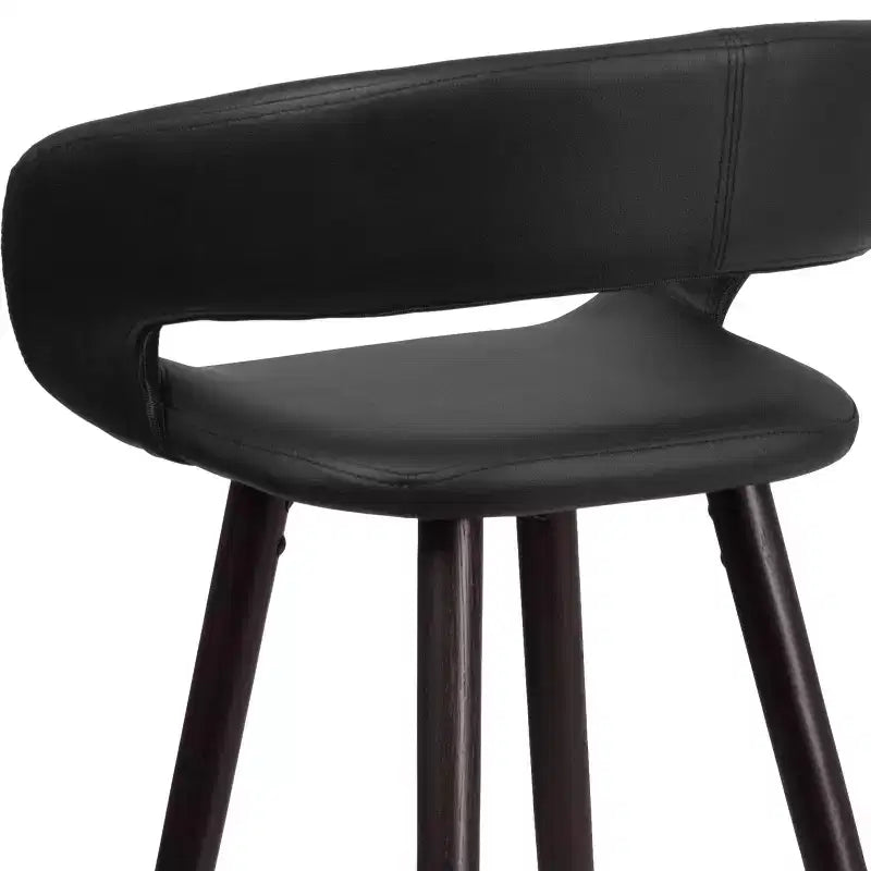 Emma et Oliver, lot de 2 tabourets de bar contemporains de 74 cm de haut en vinyle avec cadre en bois cappuccino