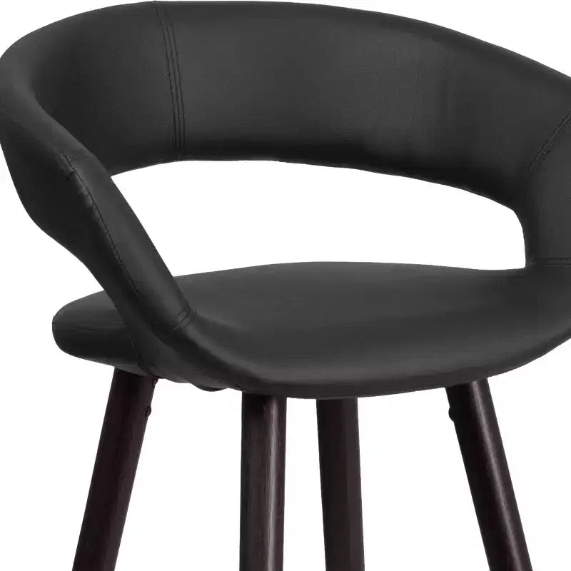 Emma et Oliver, lot de 2 tabourets de bar contemporains de 74 cm de haut en vinyle avec cadre en bois cappuccino