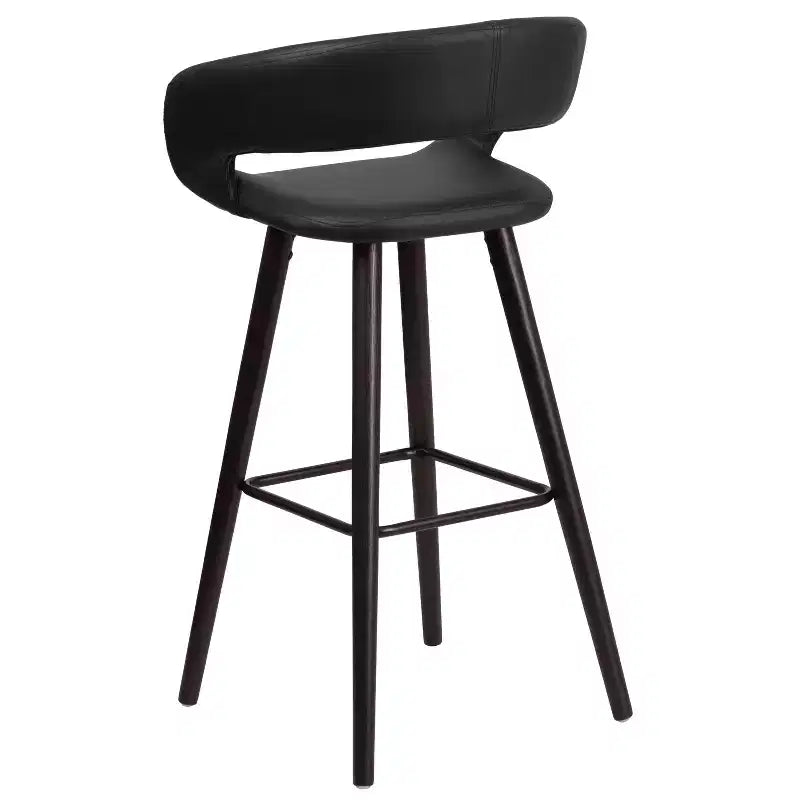 Emma et Oliver, lot de 2 tabourets de bar contemporains de 74 cm de haut en vinyle avec cadre en bois cappuccino