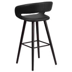 Emma et Oliver, lot de 2 tabourets de bar contemporains de 74 cm de haut en vinyle avec cadre en bois cappuccino