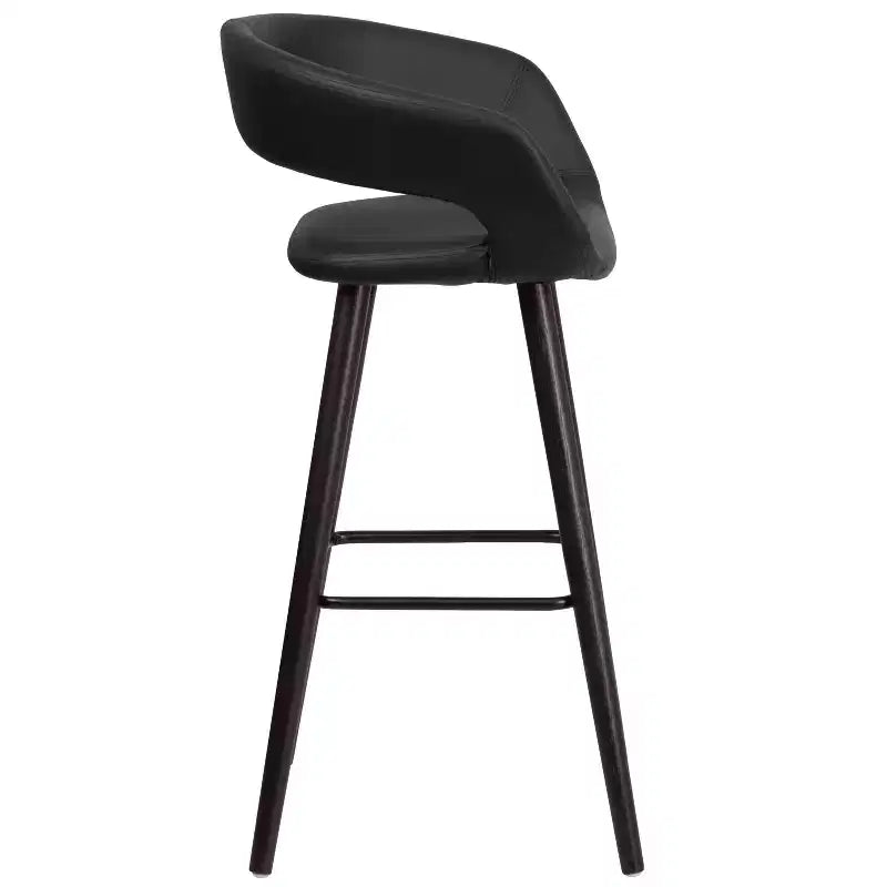 Emma et Oliver, lot de 2 tabourets de bar contemporains de 74 cm de haut en vinyle avec cadre en bois cappuccino