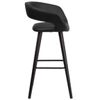 Emma et Oliver, lot de 2 tabourets de bar contemporains de 74 cm de haut en vinyle avec cadre en bois cappuccino