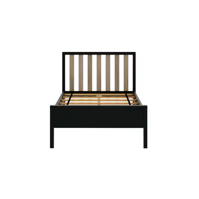 Cadre de lit double scandinave Max & Lily, plateforme de lit en bois massif avec tête de lit