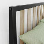 Cadre de lit double scandinave Max & Lily, plateforme de lit en bois massif avec tête de lit