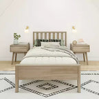 Cadre de lit double scandinave Max & Lily, plateforme de lit en bois massif avec tête de lit
