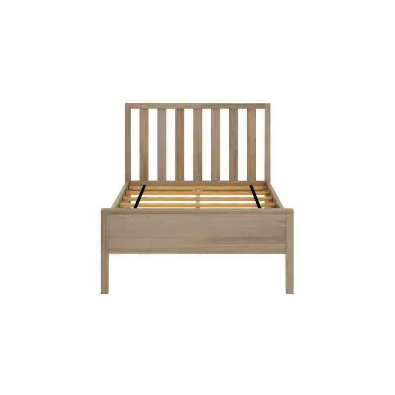 Cadre de lit double scandinave Max & Lily, plateforme de lit en bois massif avec tête de lit