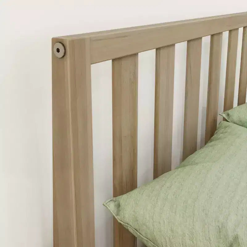 Cadre de lit double scandinave Max & Lily, plateforme de lit en bois massif avec tête de lit
